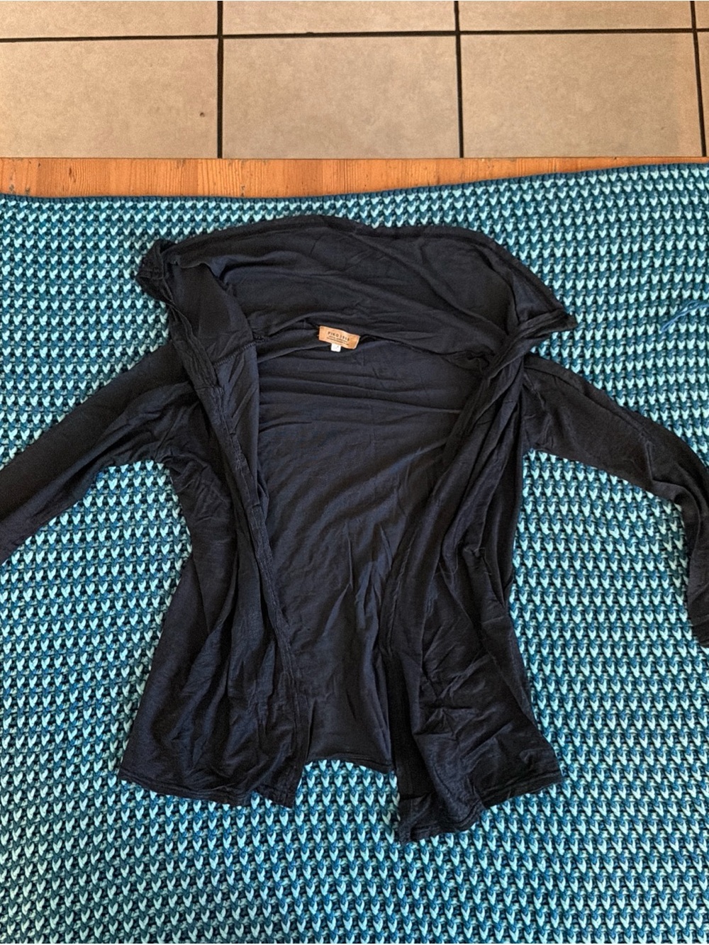 Piko 1988 Black Hooded Open-Front Women's Top